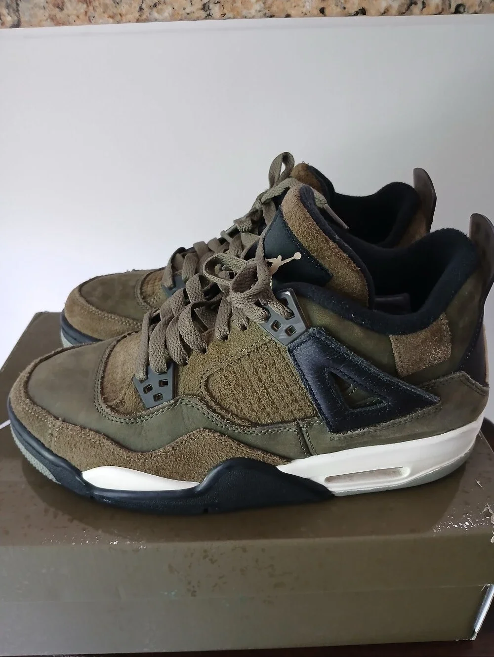 Nike Air Jordan 4 Retro Low Craft Olive Green FB9928-200 Youth Size 6Y